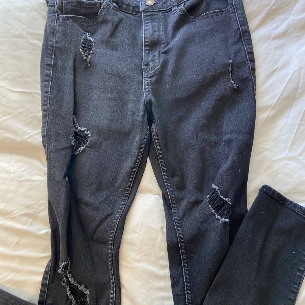 Hollister black ripped skinny jeans